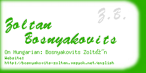 zoltan bosnyakovits business card